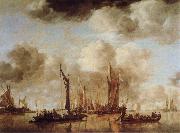 Jan van de Capelle Shipping Scene with a Dutch Yacht Firing a Salure china oil painting artist